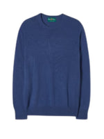 MELFORT DENIM PURE CASHMERE CREW NECK JUMPER
