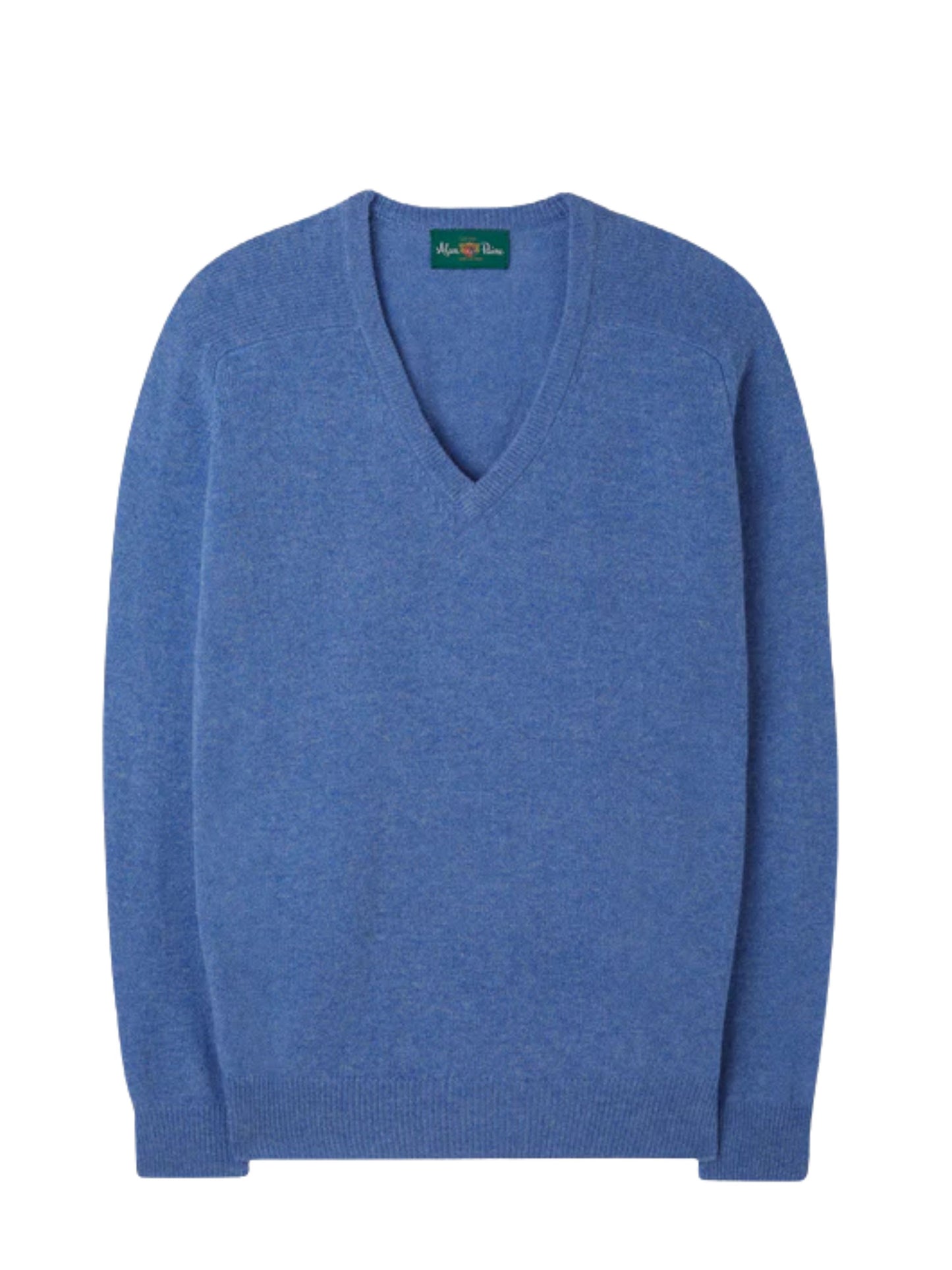 HAMPSHIRE CLASSIC BLUE VELVET V NECK JUMPER