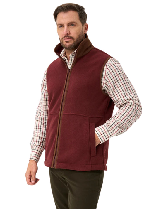 AYLSHAM BORDEAUX FLEECE GILET