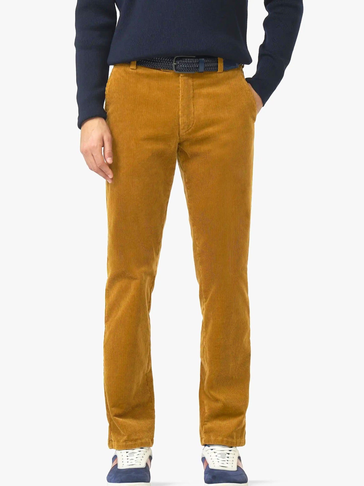 ROMA MUSTARD YELLOW COTTON CORD TROUSERS