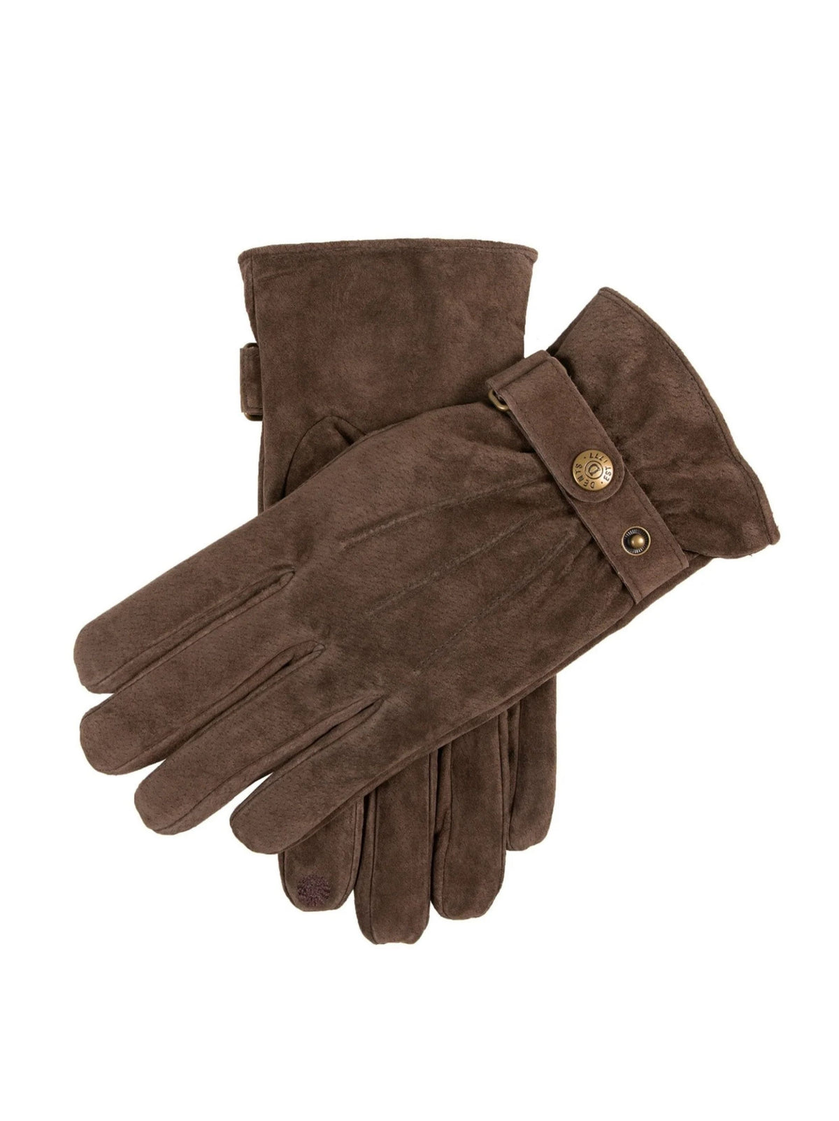 BROWN WATER RESISTANT SUEDE GLOVES