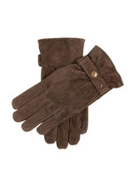 BROWN WATER RESISTANT SUEDE GLOVES