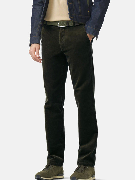 ROMA DARK GREEN COTTON CORD TROUSERS