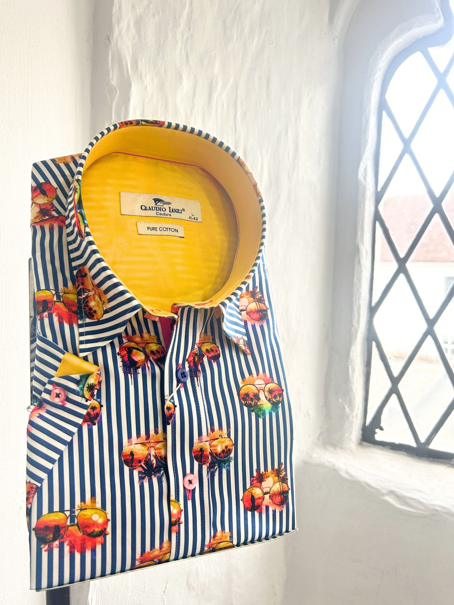 SUNGLASSES AND PALM TREES SHORT SLEEVE SHIRT