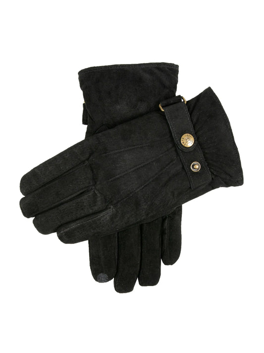 BLACK WATER RESISTANT SUEDE GLOVES
