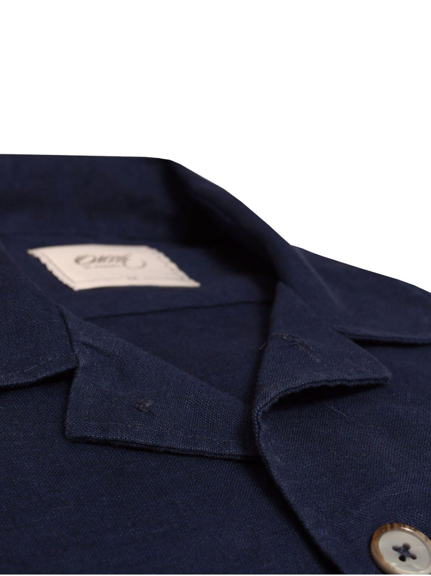 OSCAR INDIGO BLUE PURE LINEN LONG SLEEVE OVERSHIRT
