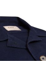 OSCAR INDIGO BLUE PURE LINEN LONG SLEEVE OVERSHIRT