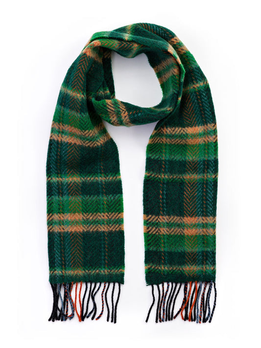 GREEN AND ORANGE WOOL SCARF