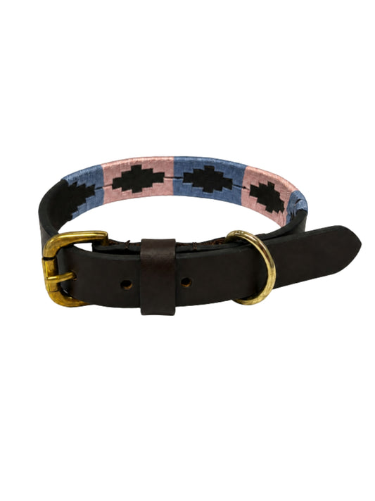 POLO DOG COLLAR IN BABY BLUE AND PINK