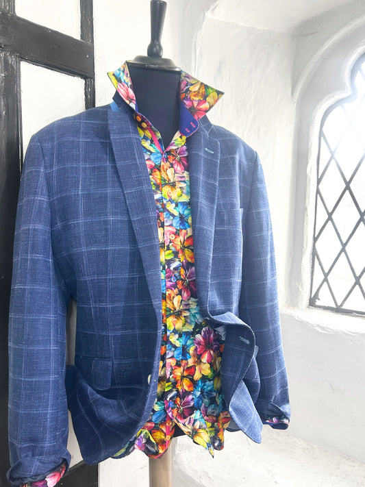 COMPTON DARK BLUE CHECK JACKET