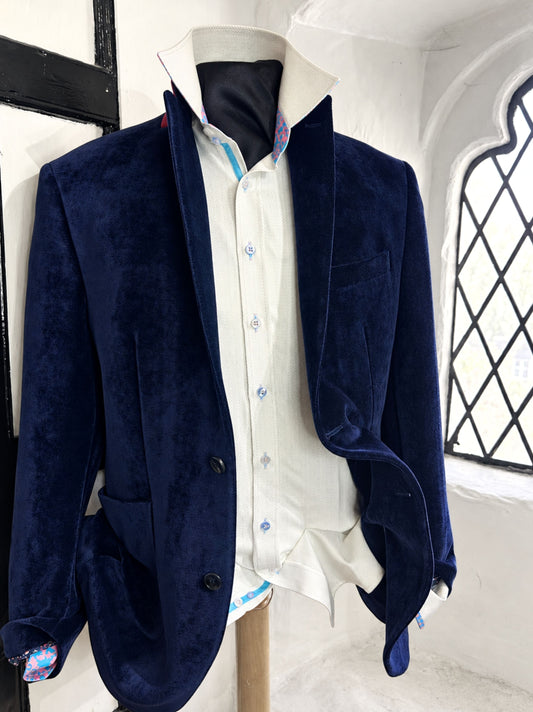 JOELTON INDIGO VELOUR EVENING JACKET