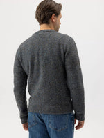NAVY AND KHAKI LIAM CREW NECK JUMPER