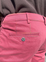 PINK B-PALMA COTTON SHORTS WITH RAINBOW STITCHING