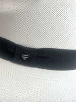 PANAMA WHITE FEDORA WITH BLACK BAND