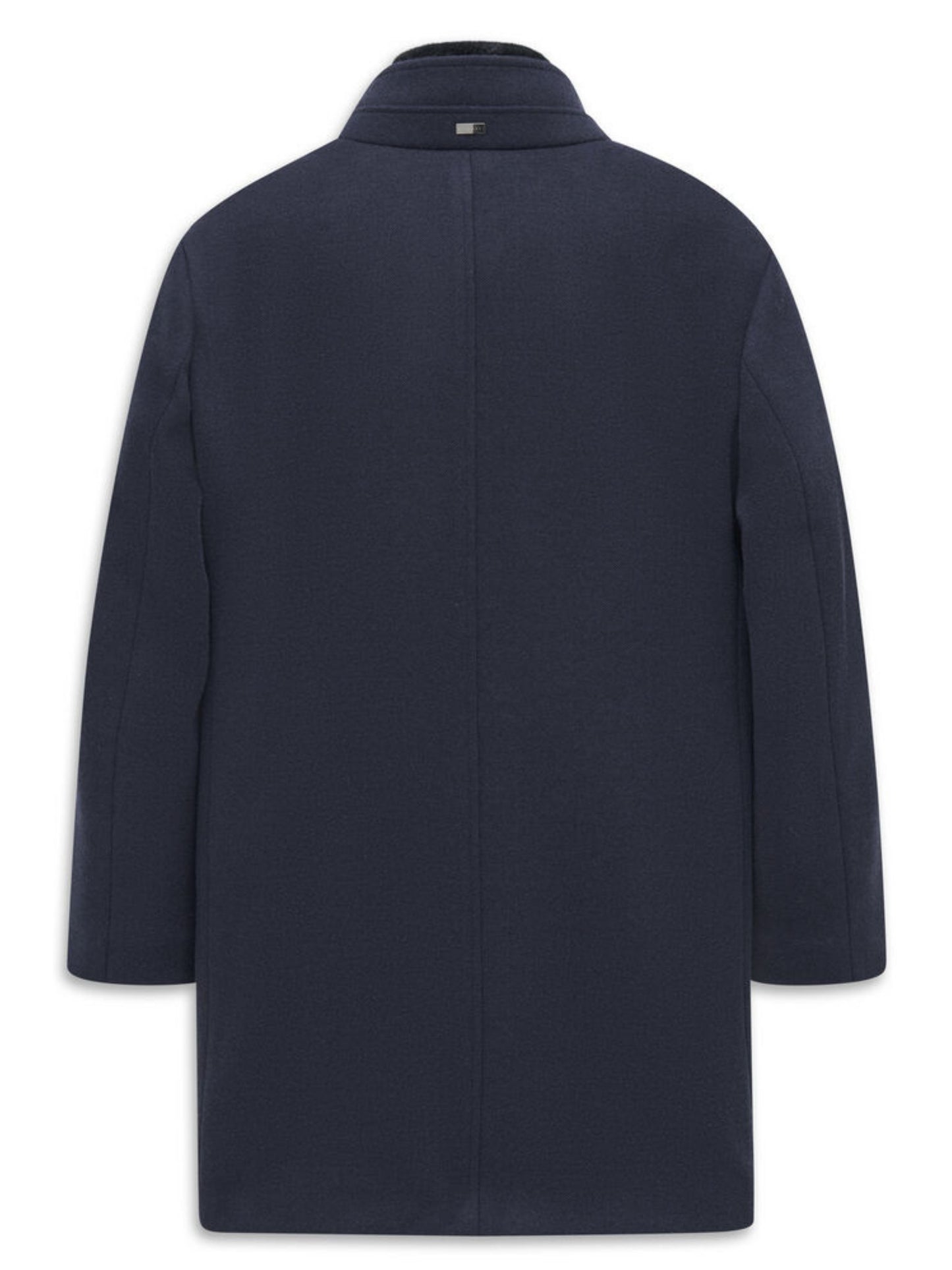 BUGATTI NAVY COAT WITH FAUX FUR DETACHABLE COLLAR