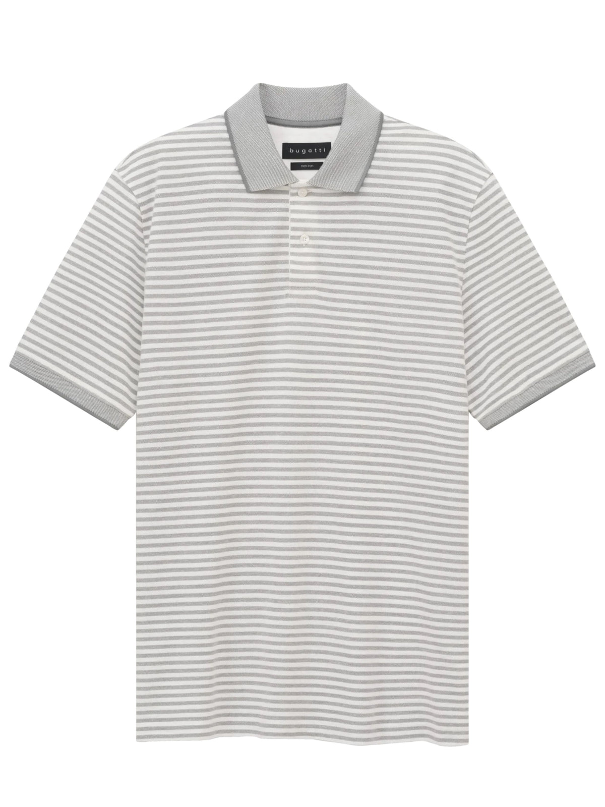 GREY AND WHITE STRIPE POLO