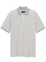GREY AND WHITE STRIPE POLO