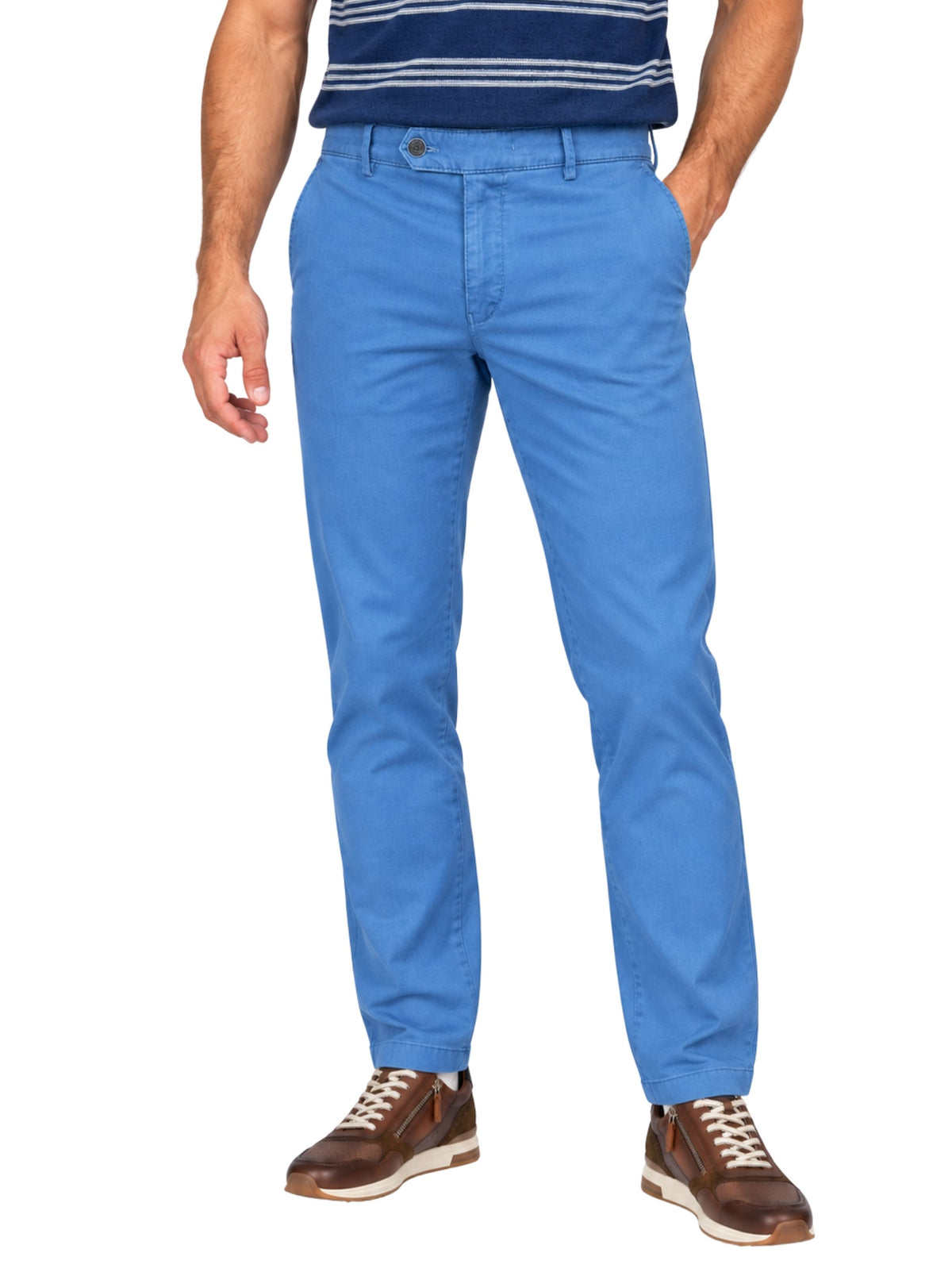 ROMA MID BLUE COTTON CHINOS NO TRIM
