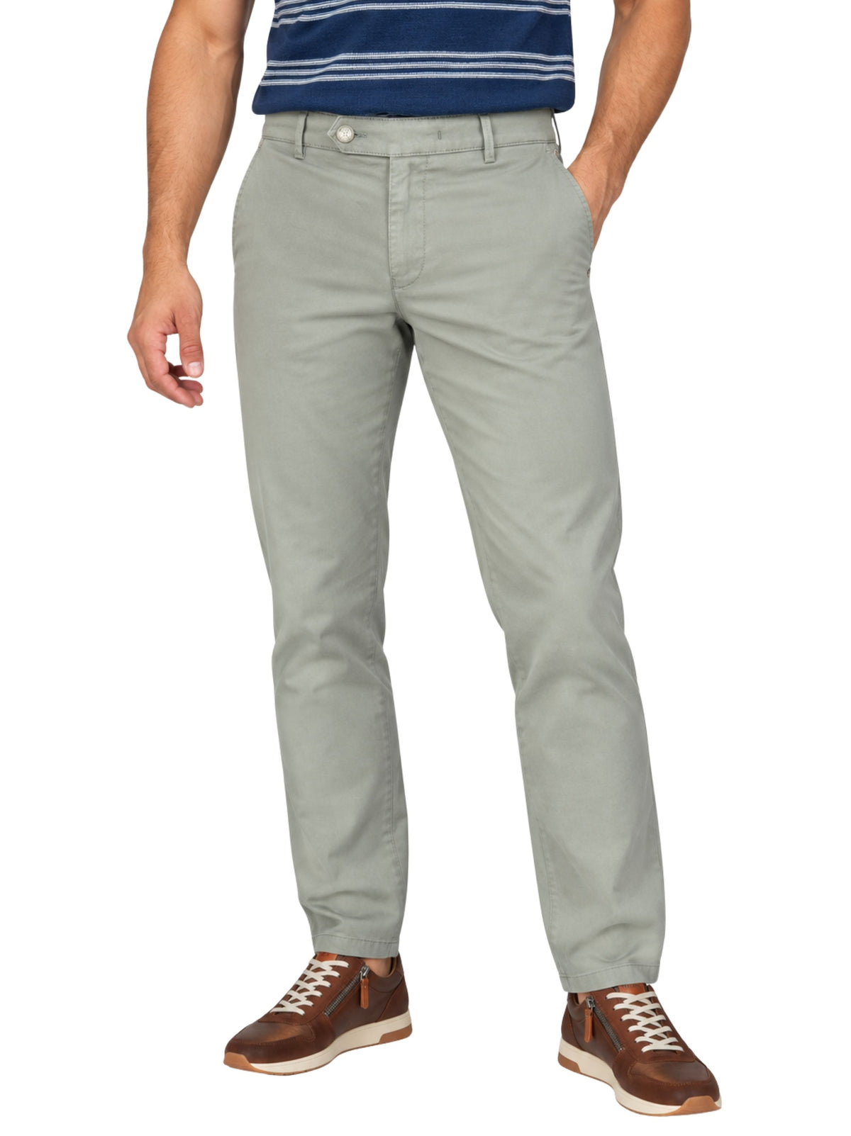 MID GREEN ROMA COTTON CHINOS