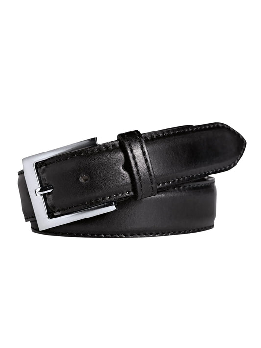 BLACK PLAIN LEATHER BELT