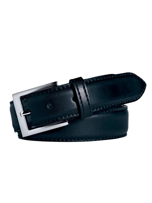 DARK BLUE LEATHER STRETCH BELT
