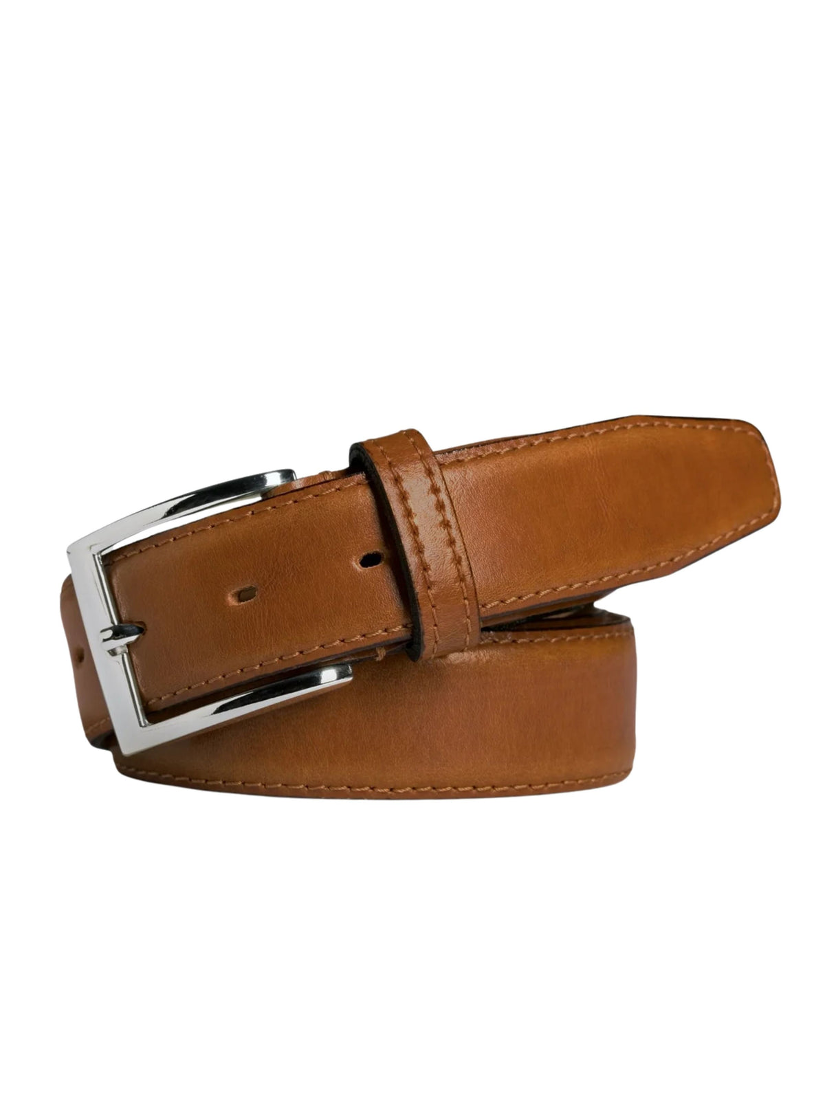 CAMEL LEATHER STRETCH BELT