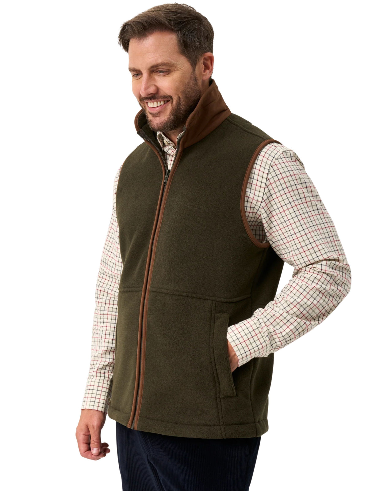 AYLSHAM MID GREEN FLEECE GILET