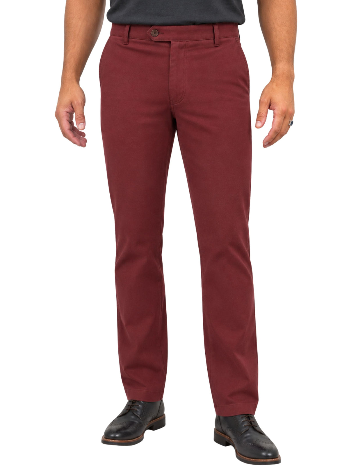 OSLO DEEP RED CHINOS WITH STRETCH FABRIC
