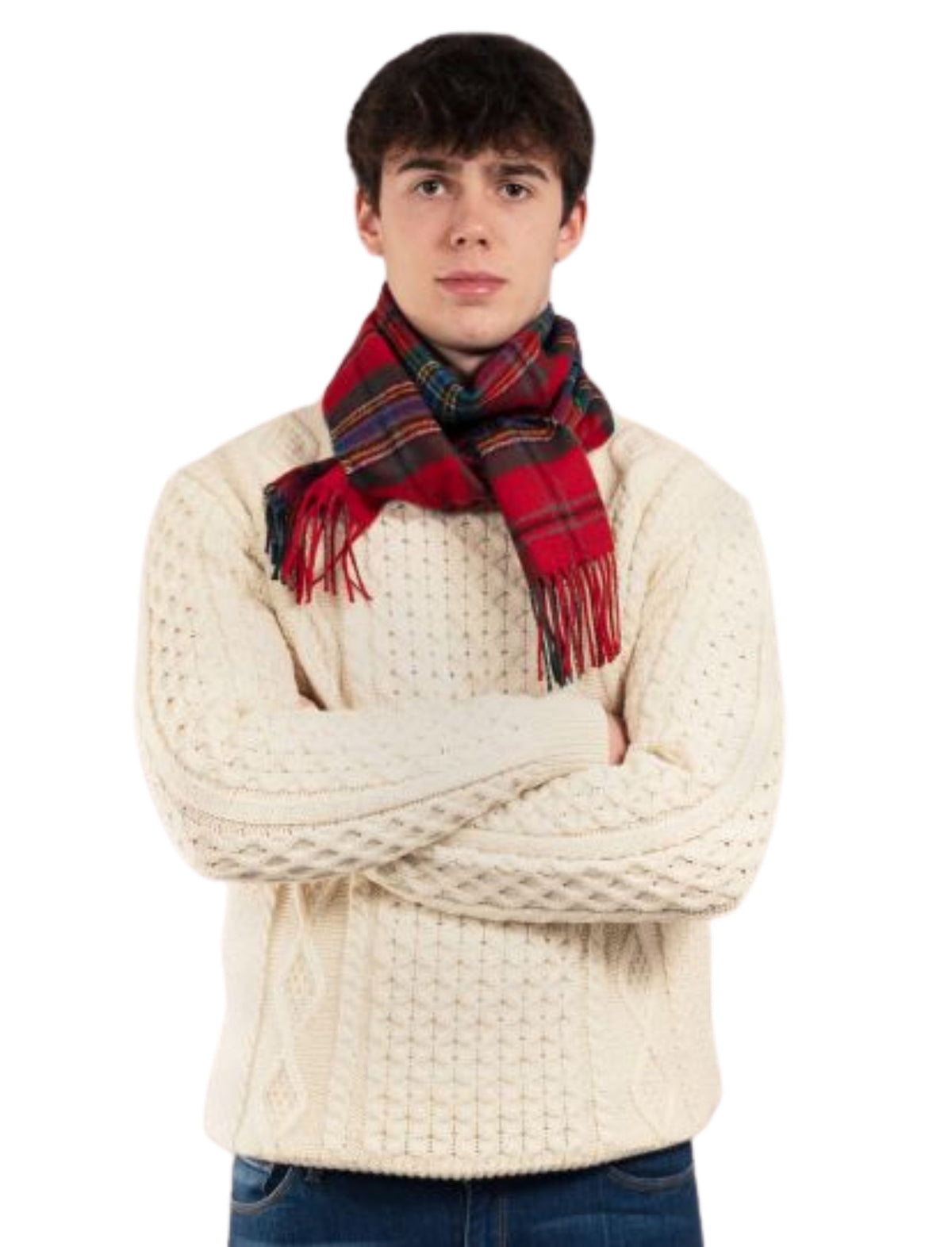 BOWHILL MACLEAN OF DUART MODERN TARTAN LAMBSWOOL SCARF