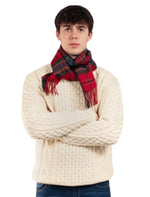 BOWHILL MACLEAN OF DUART MODERN TARTAN LAMBSWOOL SCARF