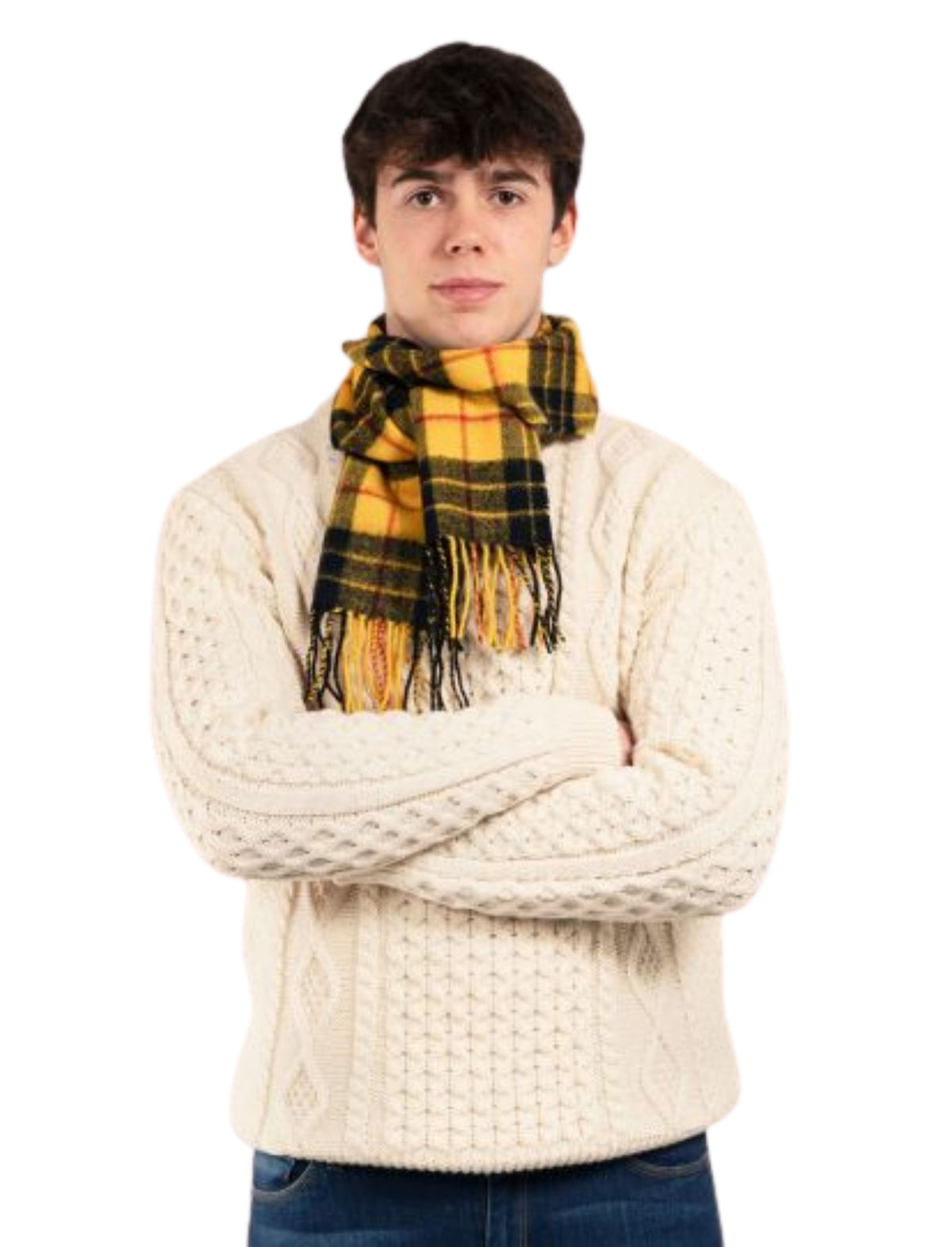 BOWHILL MACLEOD DRESS MODERN TARTAN LAMBSWOOL SCARF