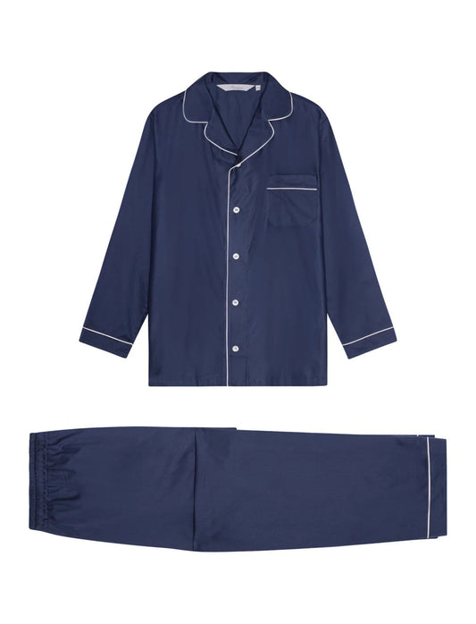 BERN NAVY WITH WHITE PIPING PYJAMAS