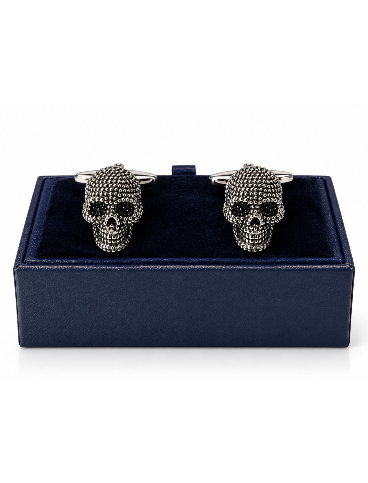 SKULL BAR SILVER FINISH CUFFLINKS