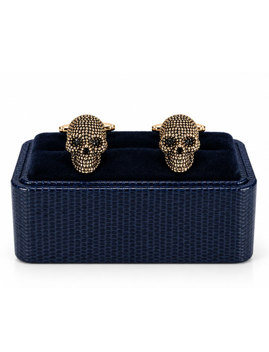 SKULL BAR ROSE GOLD FINISH CUFFLINKS