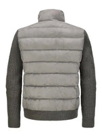 DEAN GREY PADDED JACKET WITH KNITTED SLEEVES