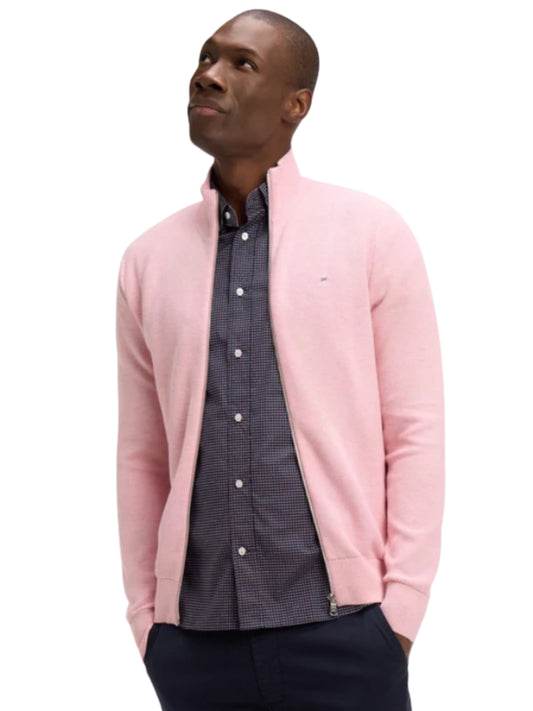 PINK COTTON ZIP UP CARDIGAN