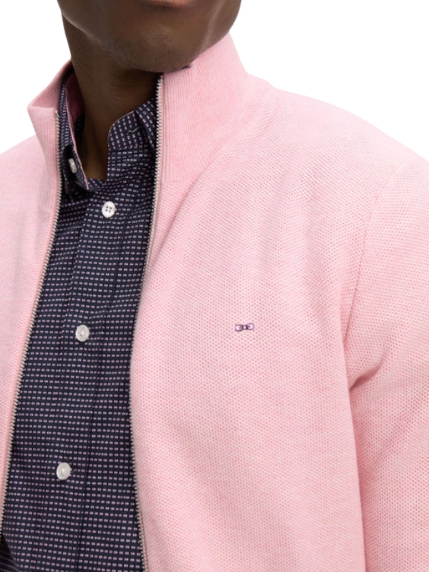 PINK COTTON ZIP UP CARDIGAN