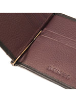 BLACK/BORDEAUX BI-FOLD LEATHER MONEY CLIP