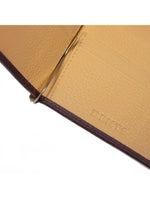 BORDEAUX/LIGHT TAN BI-FOLD LEATHER MONEY CLIP