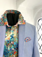 JACK BLUE WITH WHITE STRIPES ORGANIC COTTON SPORTS JACKET