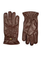 CHESTNUT LEATHER GLOVES WITH THREE HANDSEWN POINTS