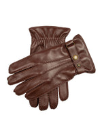 CHESTNUT LEATHER GLOVES WITH THREE HANDSEWN POINTS
