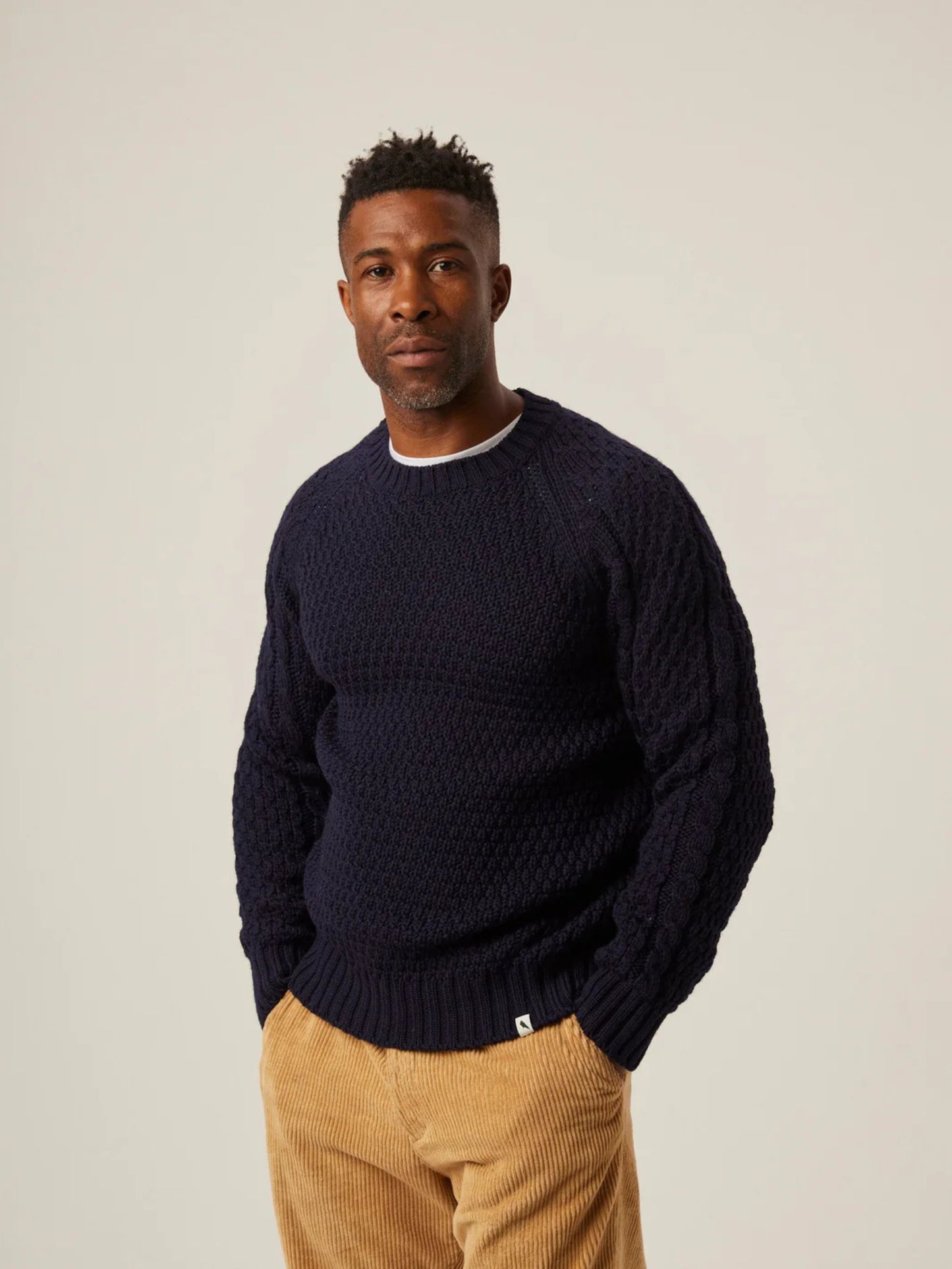 WINSTON NAVY PURE WOOL JUMPER