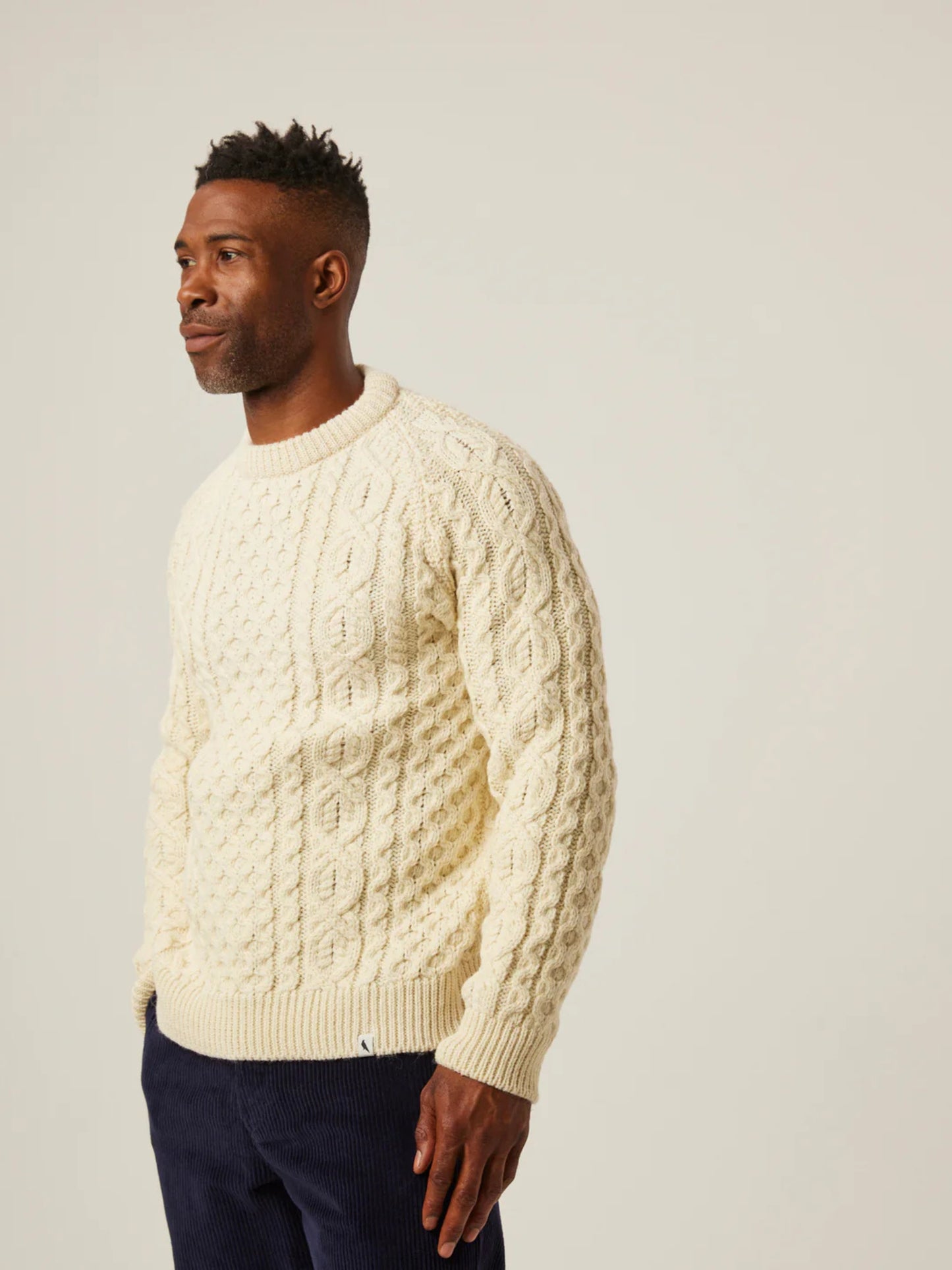 HUDSON ECRU PURE WOOL JUMPER