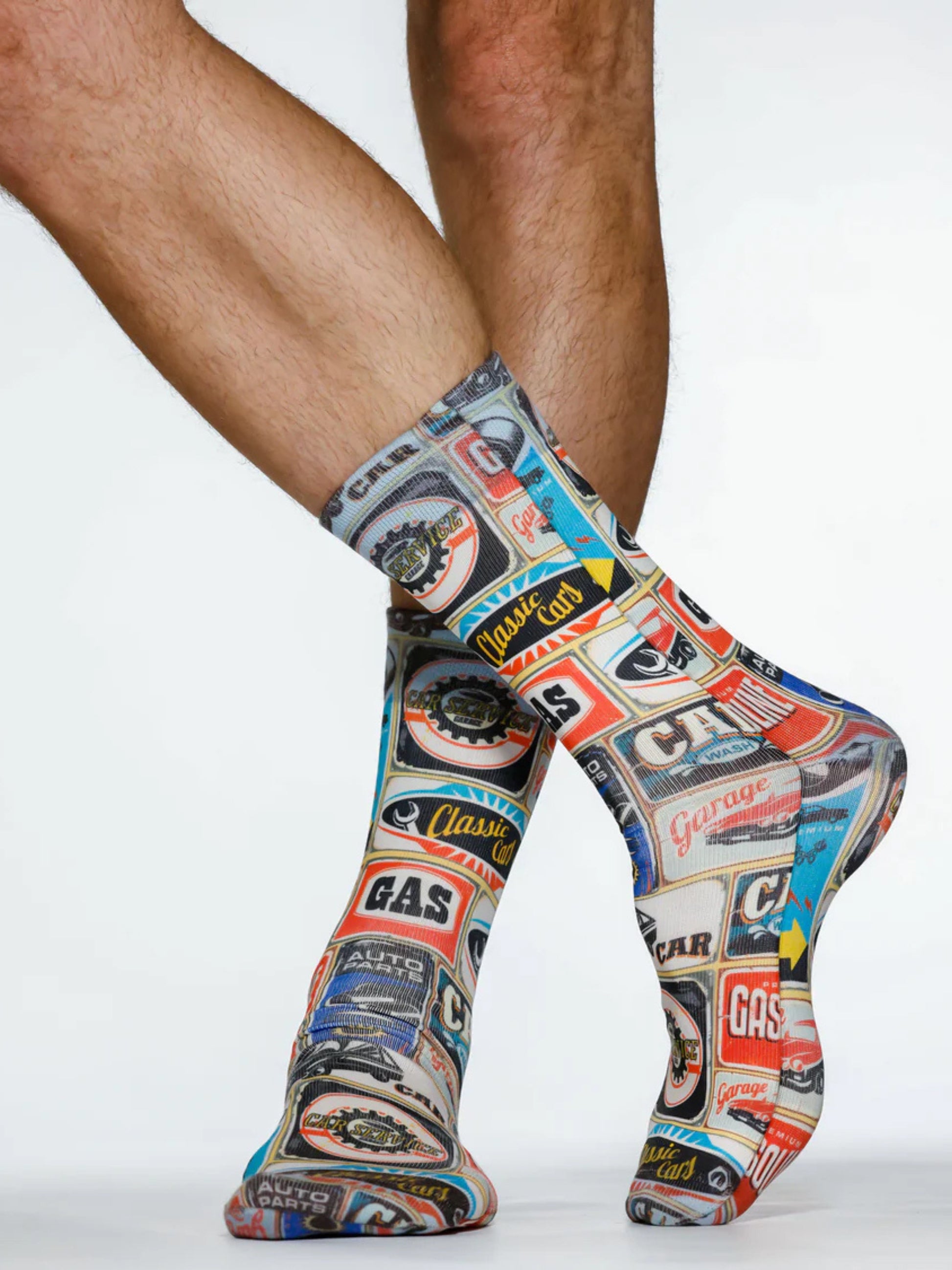 RETRO CAR SERVICE PRINTED SOCKS