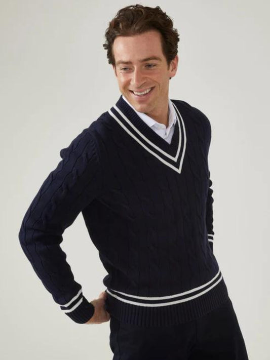 NAVY CRICKET CABLE JUMPER