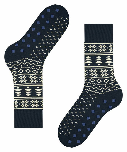 Navy Fair Isle Christmas Socks