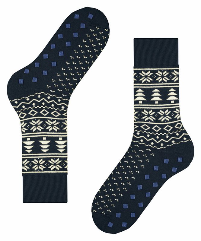 Navy Fair Isle Christmas Socks