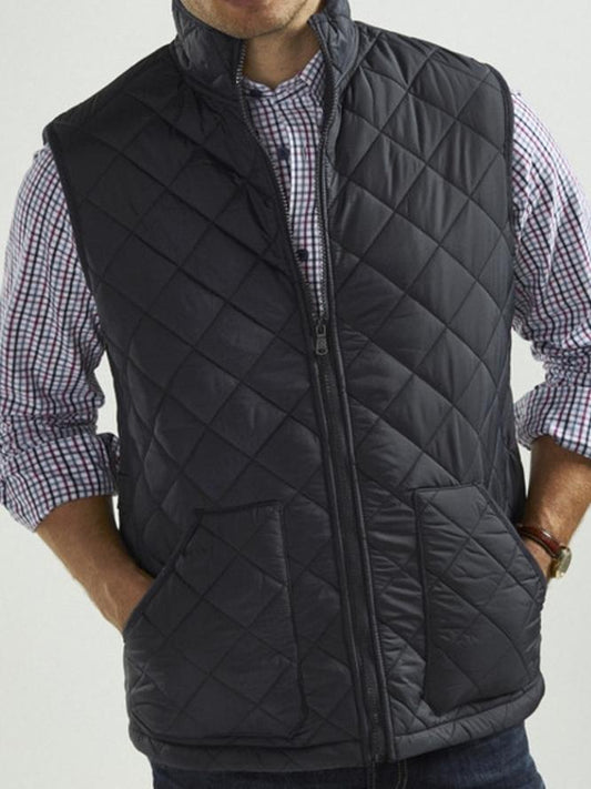 Quilted Navy Gilet