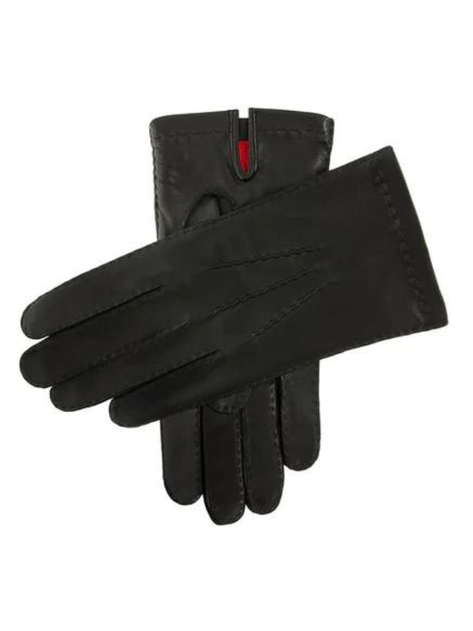 BLACK SILK LINED LEATHER GLOVES